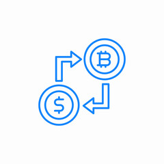 crypto exchange icon sign vector