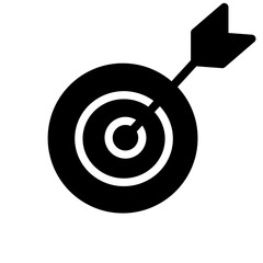black bullseye icon isolated on white background