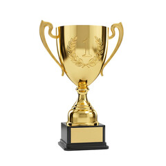 Golden first place trophy gleams symbolizing achievement, victory, and top performance in any competition.