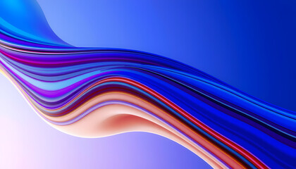 Colorful abstract waves create dynamic flow in a vibrant digital art piece with smooth gradients Generative AI
