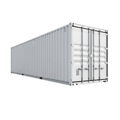 Modern white shipping container ready for global logistics and cargo transport solutions