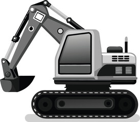 Compact Mini Excavator Tracked Construction Vehicle Icon