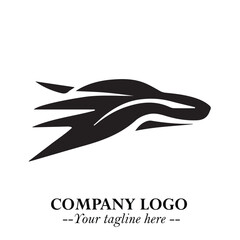 Car Running Fast Logo Symbol in Black on the White Background with Dynamic Speed Design