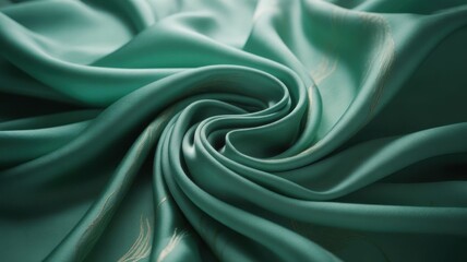 Obraz premium Teal fabric swirl