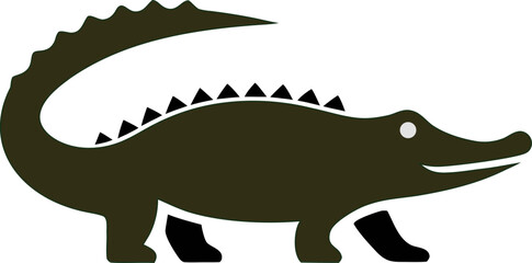 Crocodile head vector icon, great for mascot logos, animal emblems, and wildlife illustrations.