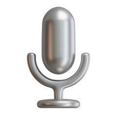 Microphone Icon isolated on white background, 3d render