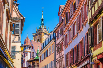 Fototapeta premium Colmar, Alsace, France: Colorful half timbered houses in the old town of Colmar