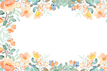 Watercolor flowers background vector for design.