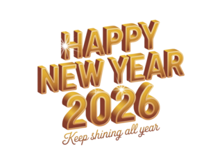 Celebrate the arrival of 2026 with a dazzling golden 'Happy New Year' message, inspiring prosperity and joy for the year ahead.