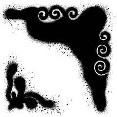 Abstract flower in graffiti style for floral border or frame use for any greeting card or wedding invitation