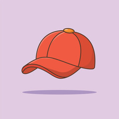 Hat Cap Cartoon Vector Icon Illustration. Fashion Object Icon Concept Isolated Premium Vector. Flat Cartoon Style