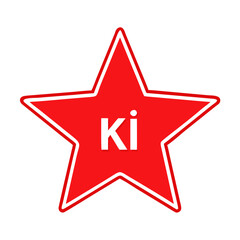 Red star logo with white lowercase ki text inside
