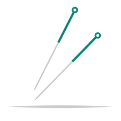 Acupuncture needles vector isolated illustration