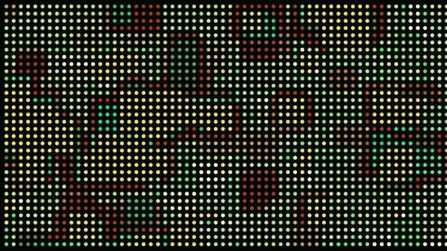 Gradient flickering dots animation on black background. Seamless motion- Futuristic digital background for technology. Data and technology background looping. Digital halftone dots seamless loop.
