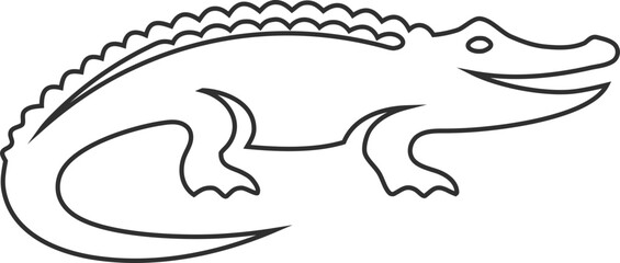 Crocodile line art vector, great for safari themes, adventure brands, and eco graphics.