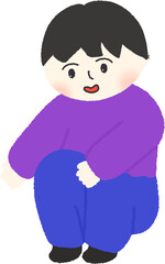 앉아있는 남자아이