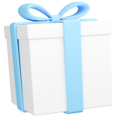 3Dイラスト_プレゼント_水色