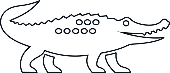 Outline crocodile vector art, ideal for tattoo templates, minimalist icons, and eco-themed projects.