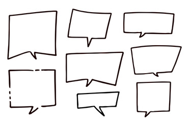 シンプルな手描きフキダシセット