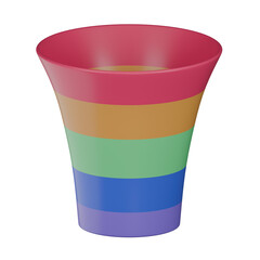 Sales funnel diagram, element business and marketing process concept. PNG isolated on transparent background 3d illustration