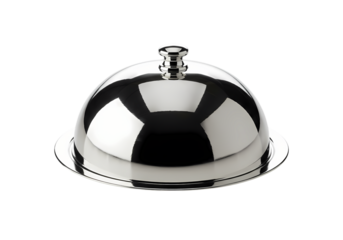 Elegant silver food cover ready to serve culinary delights