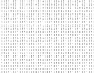 Abstract binary matrix with alternating 0 and 1, forming a textured grayscale background