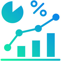 business growth gradient fill icon