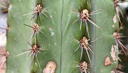 Close up macro shot of cactus showing texture and resilience of desert plant