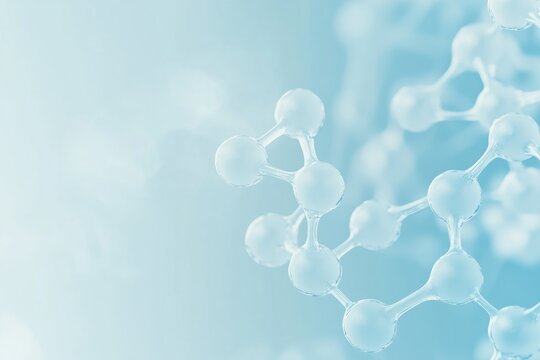 Soft blend of white and light blue with abstract medical molecules web banner - Powered by Adobe