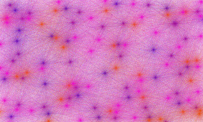 Futuristic Abstract Network Background with Glowing Pink, Purple, and Orange Dots and Lines
