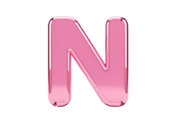 Shiny pink letter N for branding and design projects