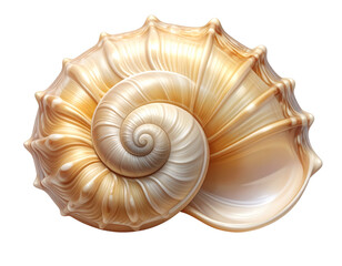  Realistic Seashell Isolated on Transparent Background, Ocean Beach Element PNG