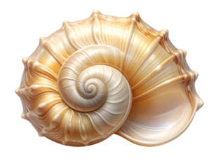  Realistic Seashell Isolated on Transparent Background, Ocean Beach Element PNG