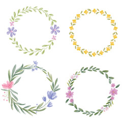 Watercolor Framed Art Set with White Background