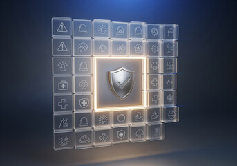 3D Grid Displaying Security and Hazard Safety