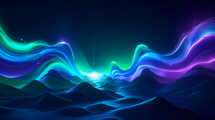Dynamic aurora-inspired abstract light composition with undulating waves high quality AI generated image 