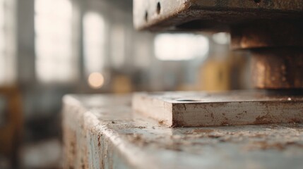 Close-up of a rusted metal surface. the surface appears to be made of concrete or concrete and is covered in rust and peeling paint.
