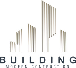 Building logo design with a modern concept. Abstract city building construction for logo design inspiration.