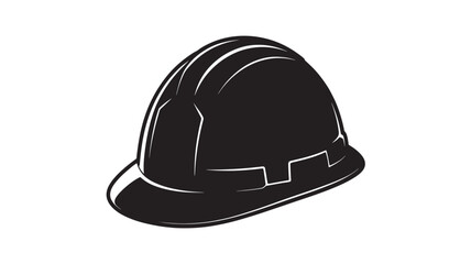 Fototapeta premium Black and white construction helmet illustration safety equipment for industrial work isolated on white background