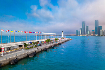 Obraz premium Qingdao Olympic Sailing Center Lighthouse, China