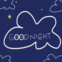 Fototapeta premium Good night typography illustration design