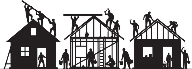 Global volunteers building houses together for international volunteer day community support