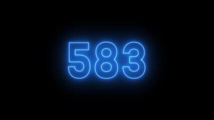 Neon 1 thousand counting number animation. 1 thousand subscribe celebrate. number animation on black background - Powered by Adobe