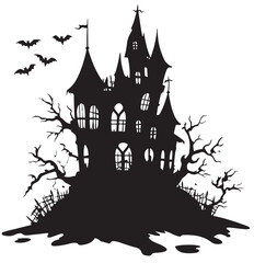 haunted castle illustration