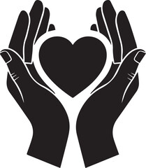 Obraz premium Hands cupping heart symbolizing love charity care kindness and volunteering spirit