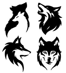 drawing wolf illustrations design for templates