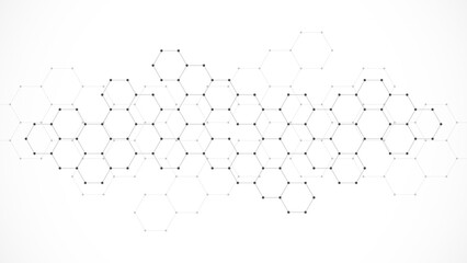 Hexagons pattern. Geometric abstract background with simple hexagonal elements. Creative idea for medical, technology or science design © Kingline