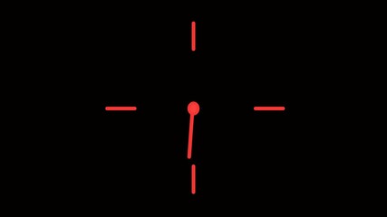 clock icon with moving arrows in 12 hour loop. Stopwatch animation. Alpha channel clock spinning analog clock 
 - Powered by Adobe