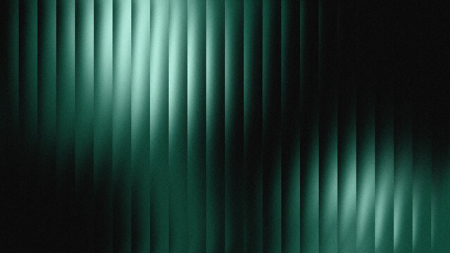 Glass effect green gradient background on black background with evenly distributed noise grains on the surface