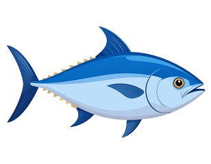 Obraz premium A stylized illustration of a tuna fish, rendered with smooth gradients against a white background